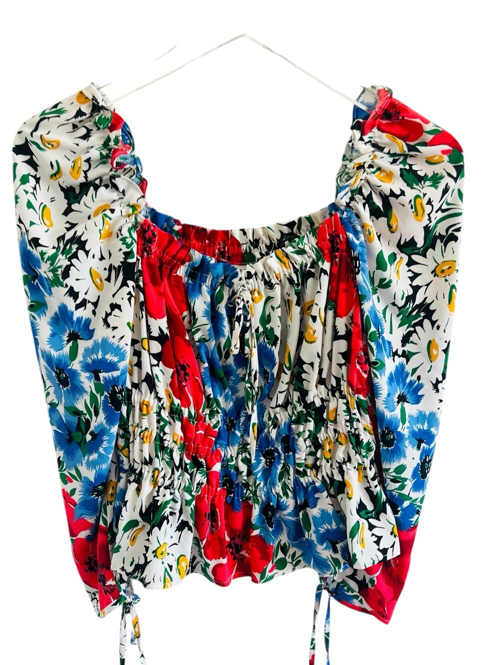 Topshop Multicolor Floral Off-Shoulder Blouse Top